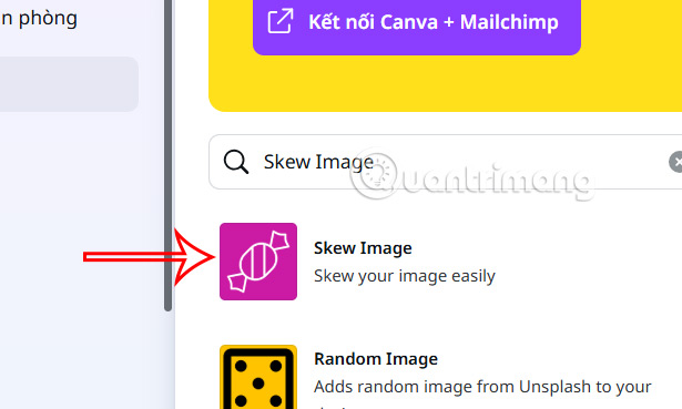 Dùng công cụ Skew image trên Canva
