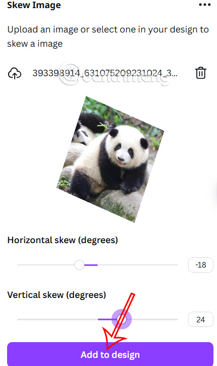 Chỉnh ảnh nghiêng 3D trên Canva