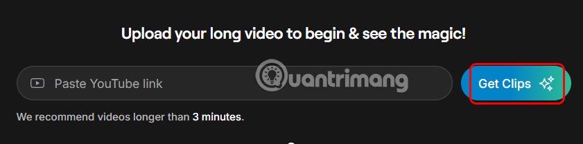 Paste URL video vào Reap
