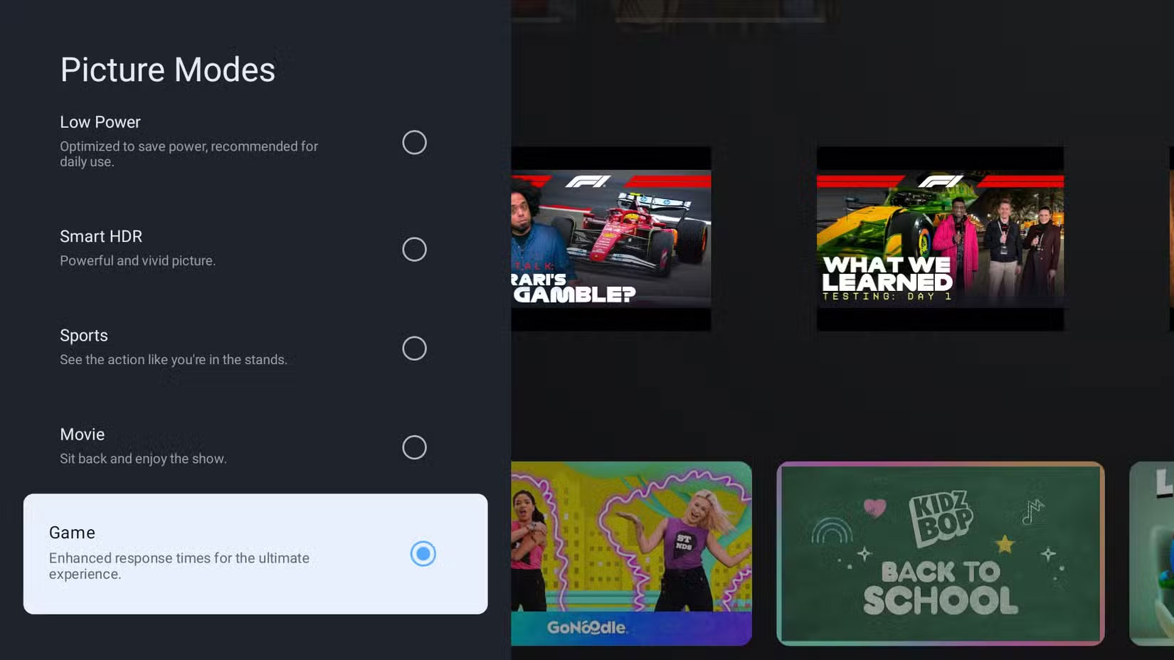 Cài đặt chế độ hình ảnh trên Android TV với giao diện Google TV