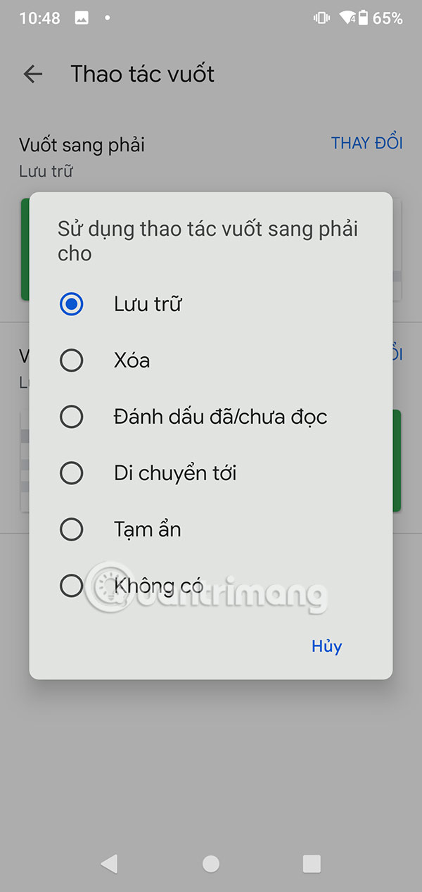 Chọn nội dung vuốt