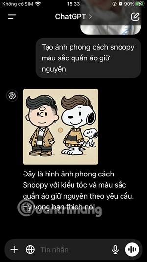 Hướng dẫn tạo ảnh phong cách Snoopy bằng ChatGPT