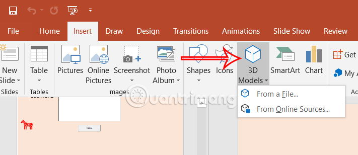 Chèn 3D trong slide PowerPoint