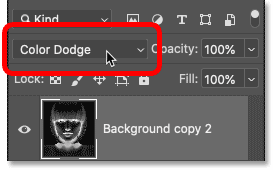 Đổi blend mode của layer thành Color Dodge.