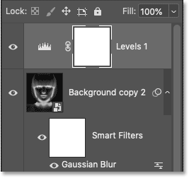Layer điều chỉnh Levels mới trong bảng Layers của Photoshop