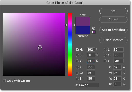 Chọn một màu khác từ Color Picker.