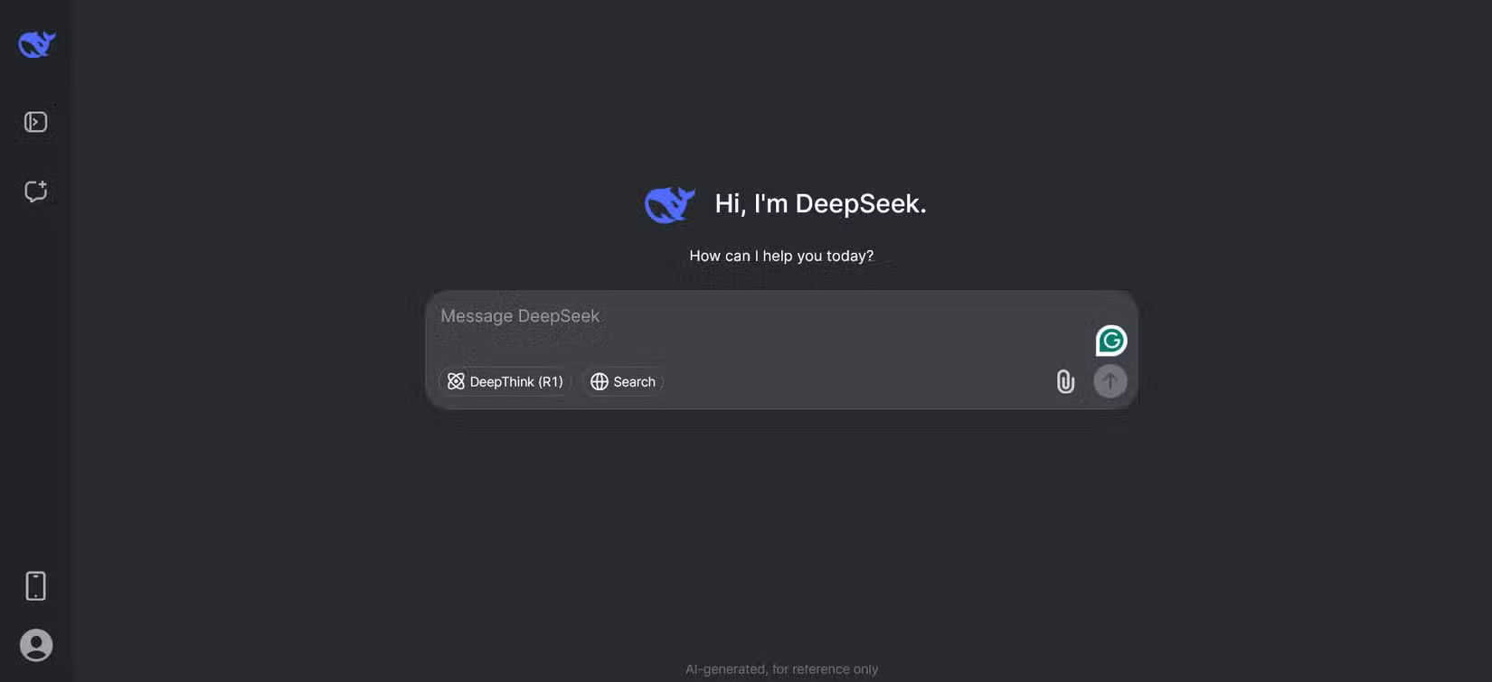 Giao diện trò chuyện trực tuyến DeepSeek