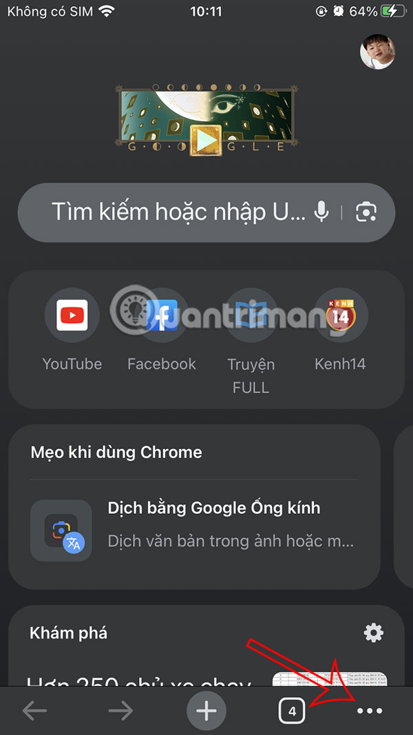Tùy chỉnh Chrome iPhone