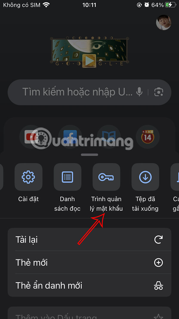 Trình quản lý mật khẩu Chrome