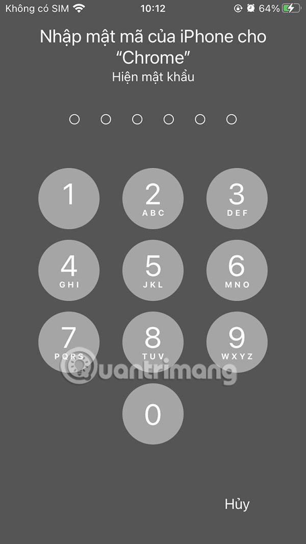 Nhập mật khẩu khóa iPhone 