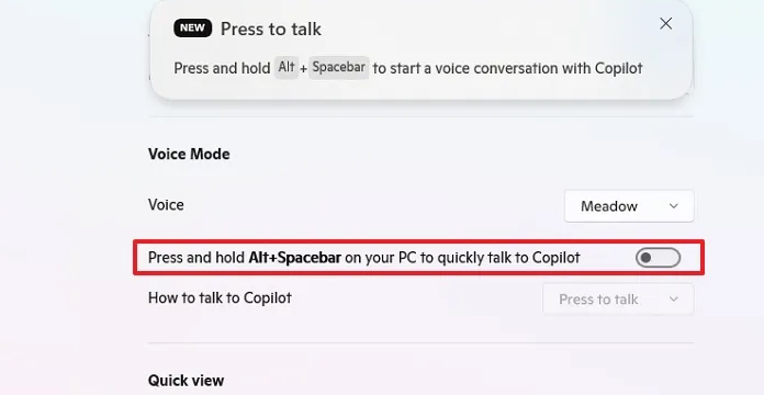 Hướng dẫn vô hiệu hóa phím tắt Copilot Alt + Spacebar trên Windows 11