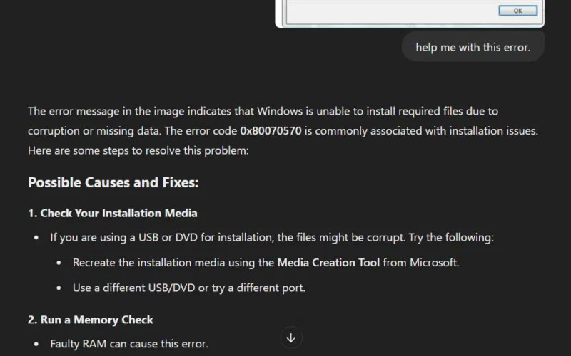 ChatGPT giải quyết lỗi Windows
