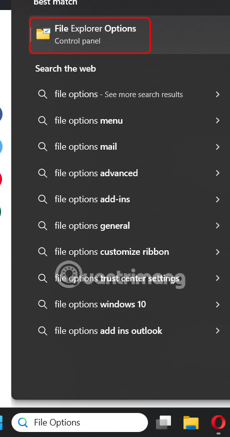 File Options File Explorer Windows 11