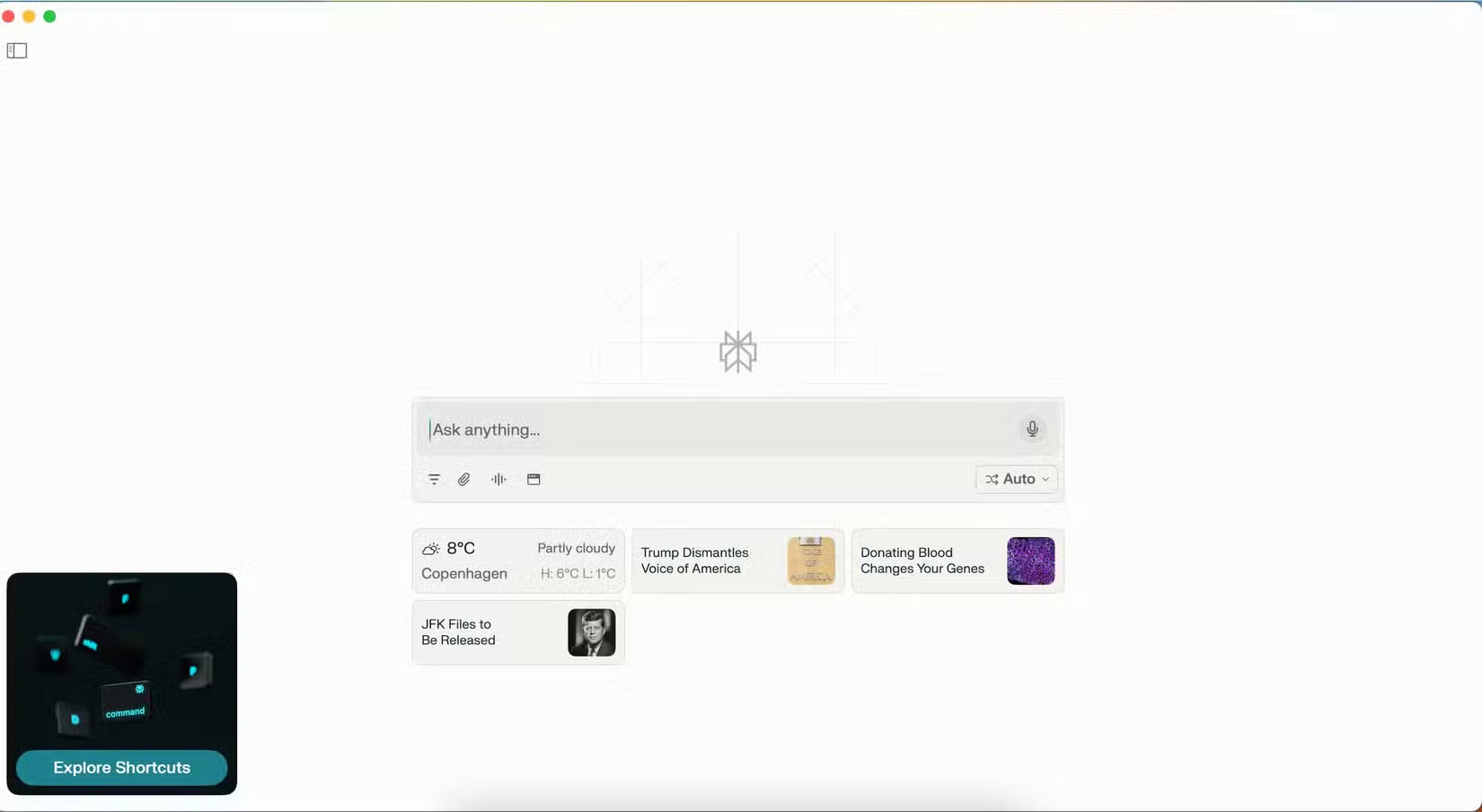 Giao diện ứng dụng desktop Perplexity
