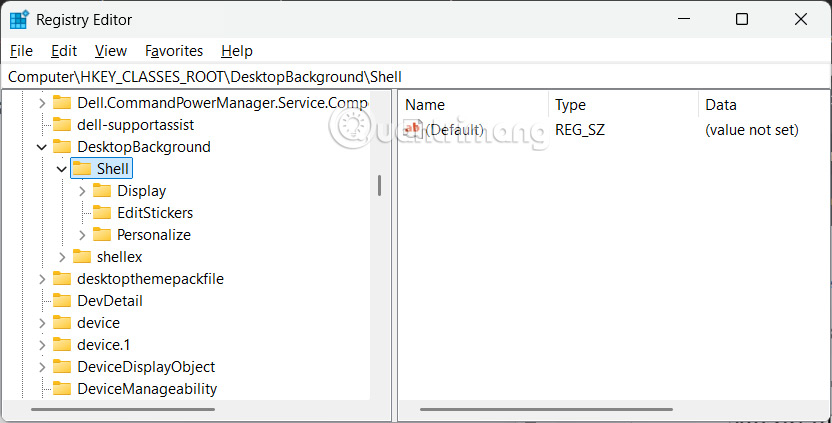 Truy cập đường dẫn Registry Editor