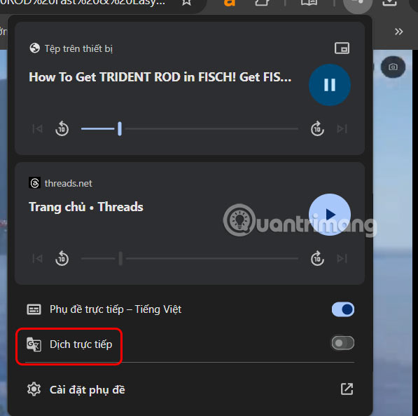 Bật dịch phụ đề trực tiếp trên Chrome