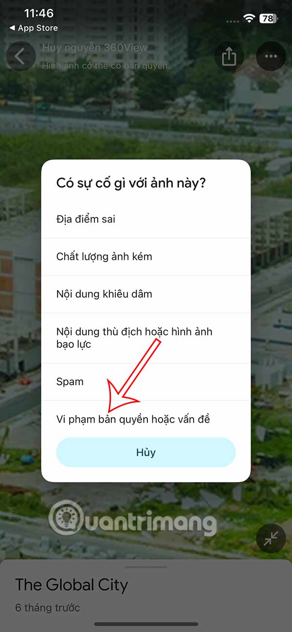 Chọn vấn đề cần báo cáo