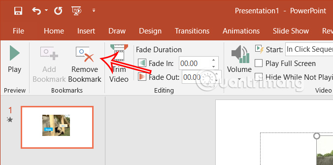 Cách tạo bookmark cho video trong PowerPoint