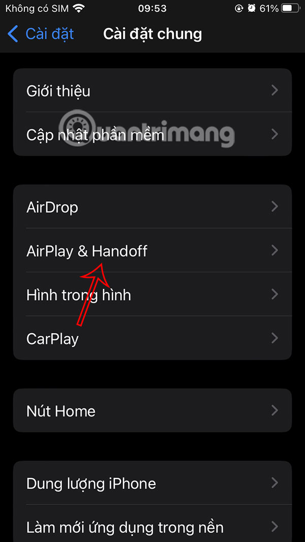 Tính năng Airplay & Handoff