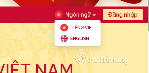 Thay đổi ngôn ngữ giao diện 