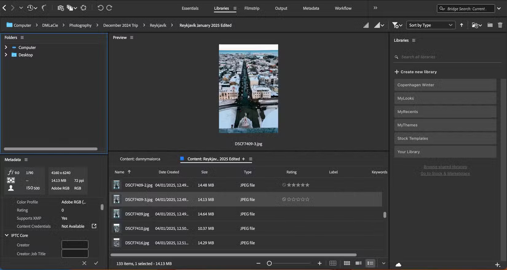 Xếp hạng sao trong Adobe Bridge