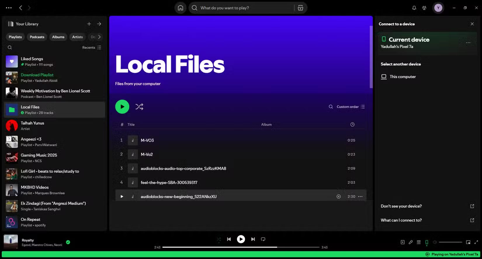 Spotify Connect chạy trên ứng dụng Spotify Windows