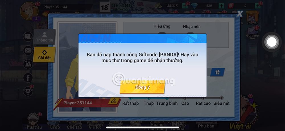 code chú thuật đại chiến mobile