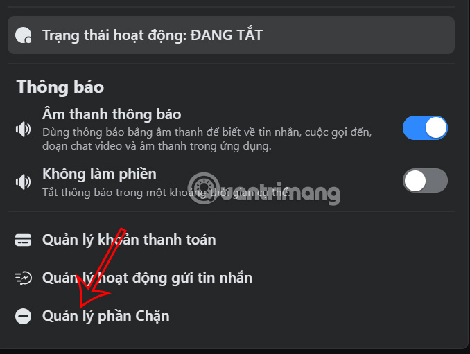 Quản lý chặn Messenger trên máy tính