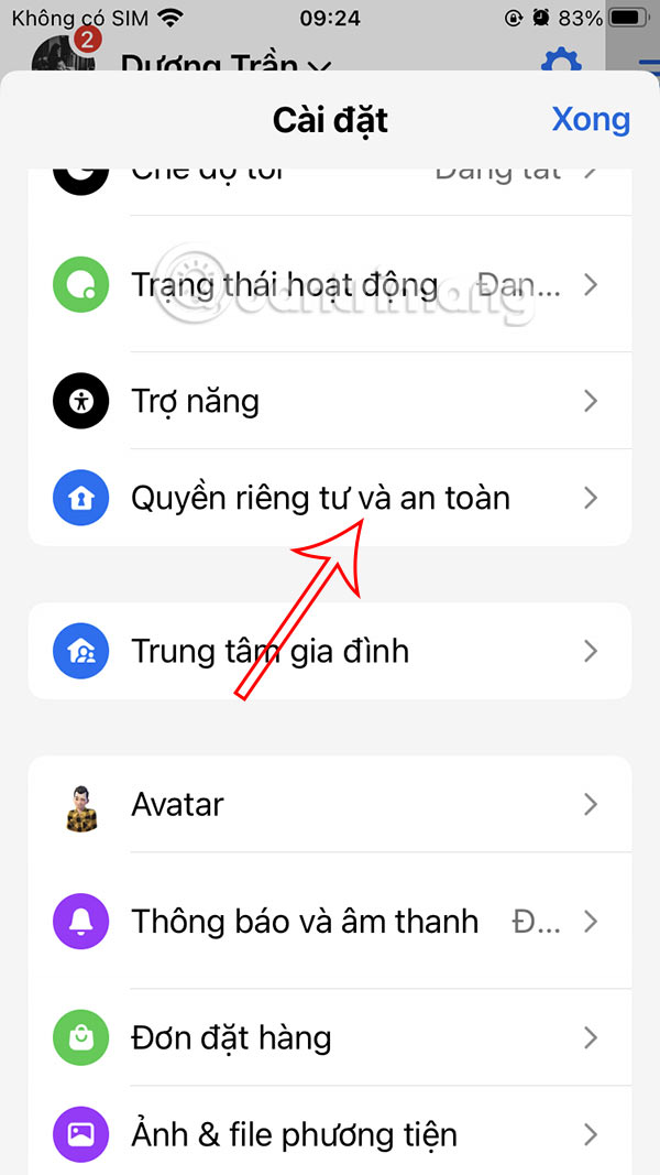 Quyền riêng tư Messenger