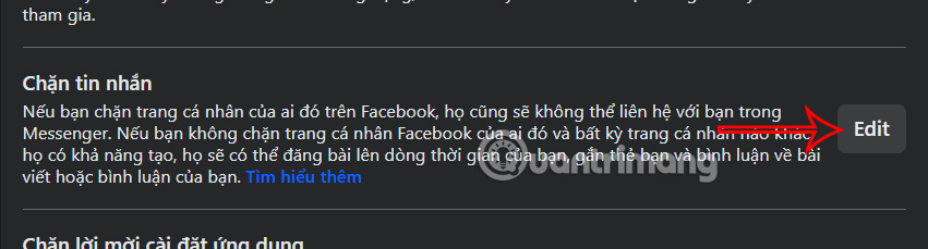 Chặn tin nhắn trên Facebook 