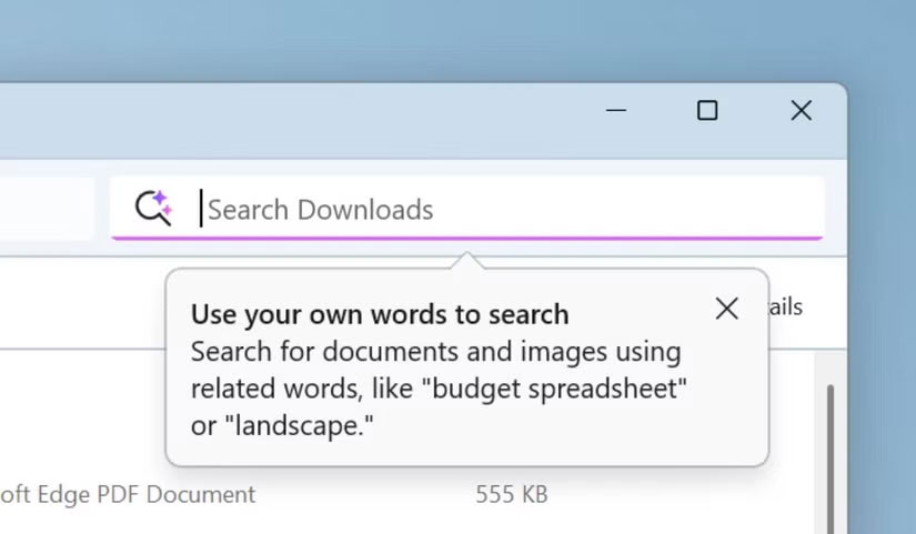 Sử dụng tìm kiếm ngữ nghĩa trong File Explorer trong Windows 11