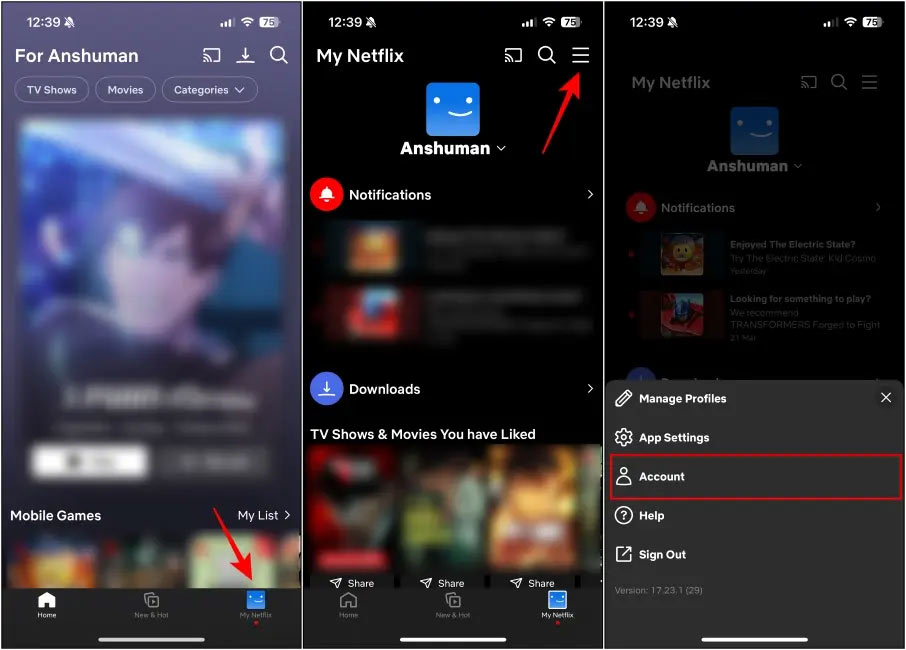 Chỉnh tài khoản Netflix