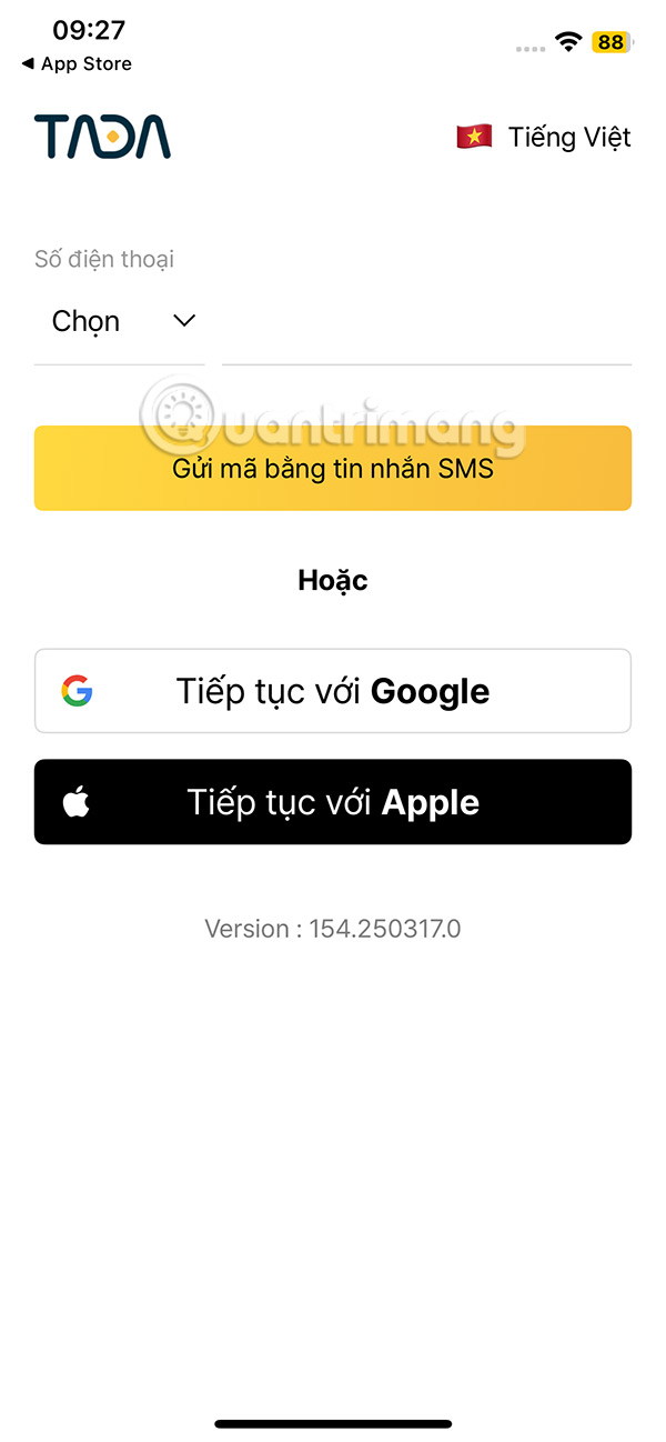 Giao diện TADA