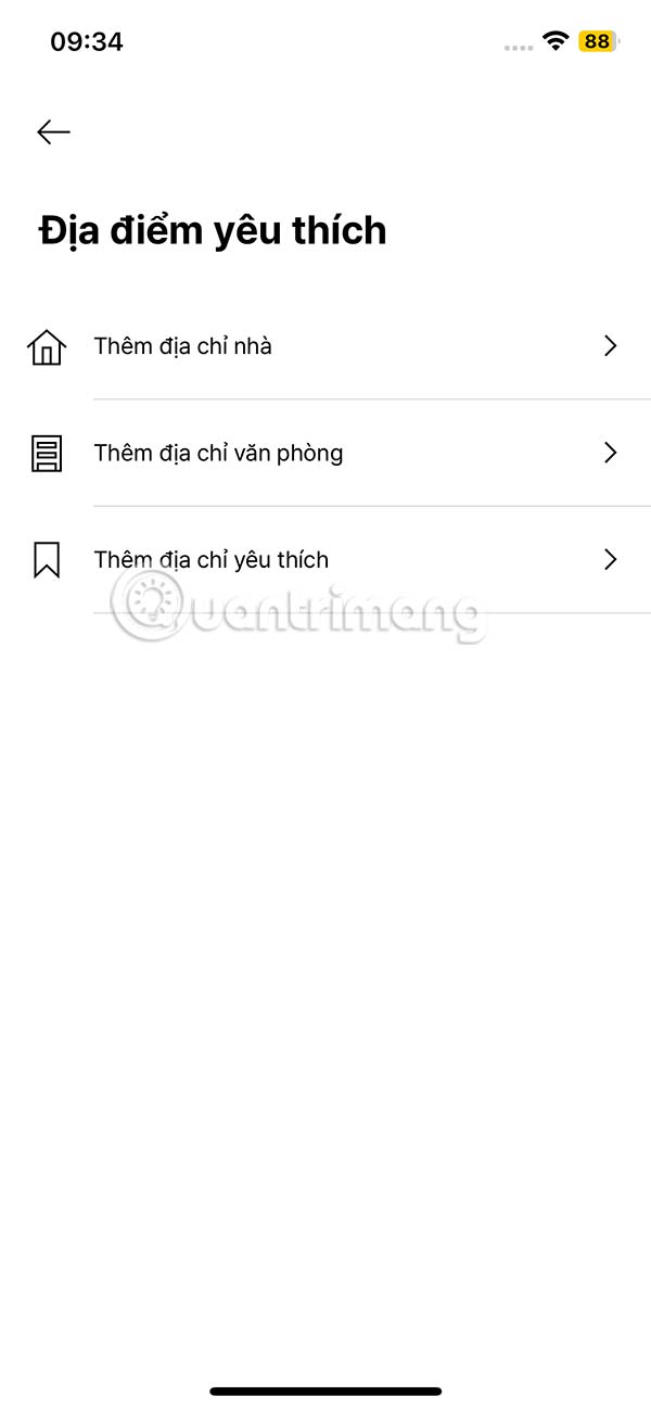 Tùy chọn lưu địa điểm