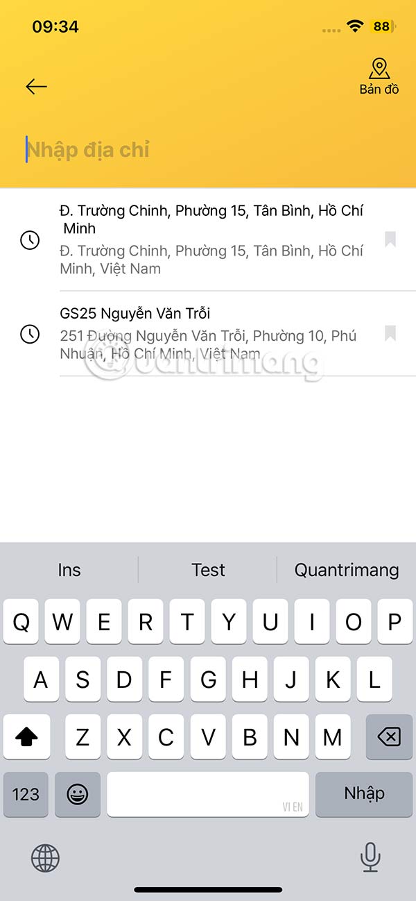 Tìm địa điểm cần lưu
