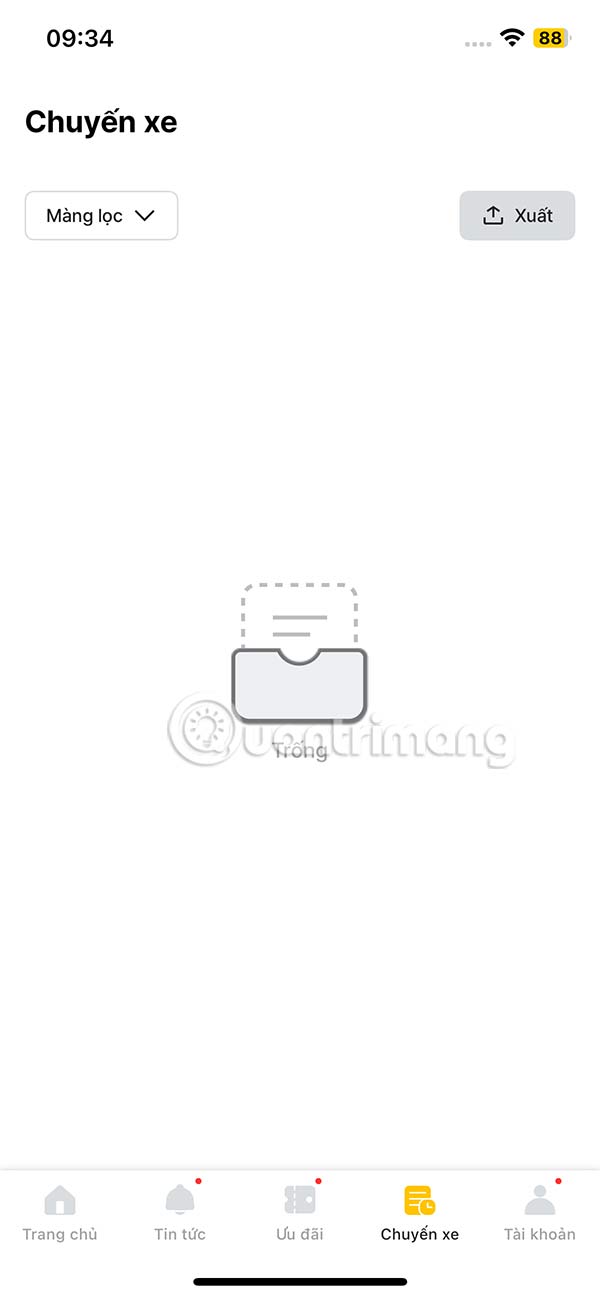 Lịch sử đặt xe