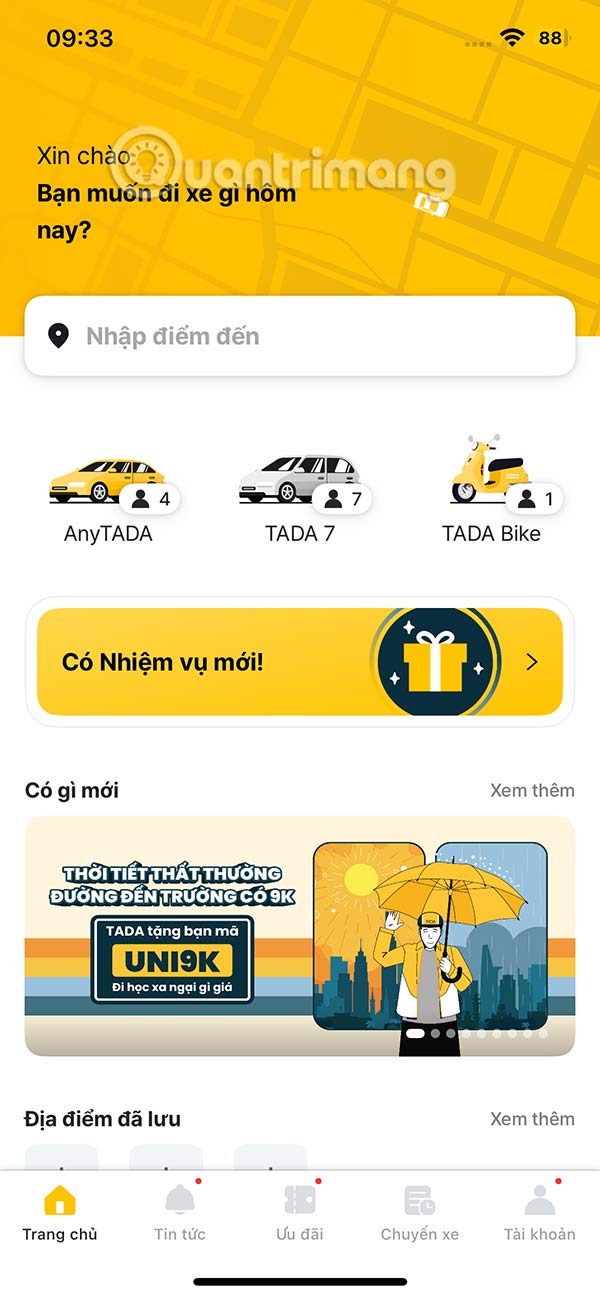 Giao diện TADA