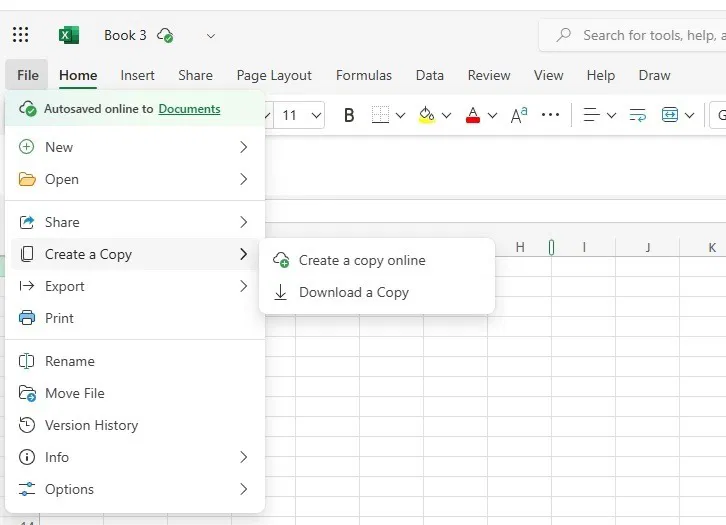 Tạo bản sao của bảng tính trong Excel.