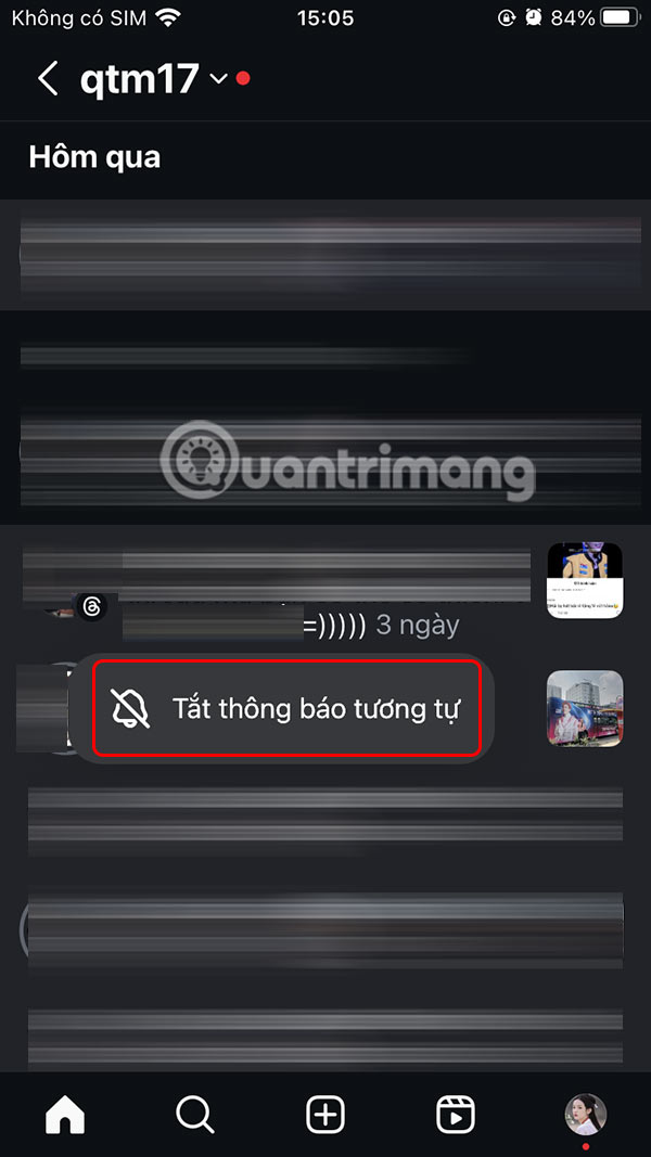 Tắt thông báo Threads trên Instagram