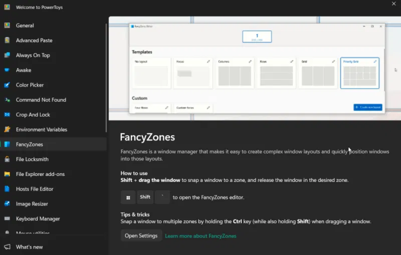 Tổng quan về FancyZones Dual Monitor Powertoys