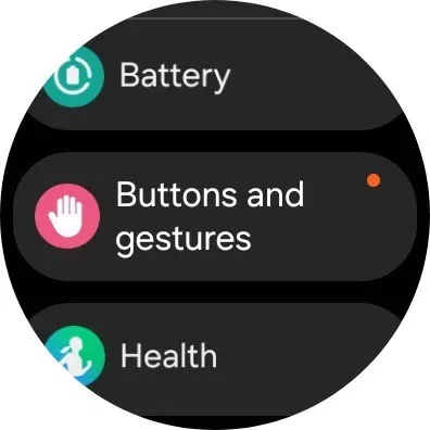 Tab Buttons and gestures trên Samsung Galaxy Watch