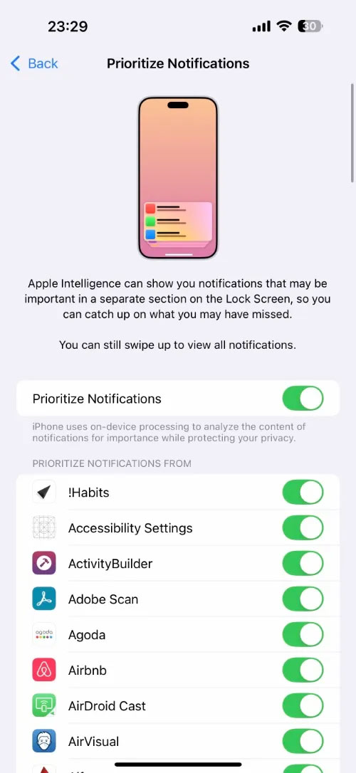 Bật thông báo ưu tiên trên iPhone