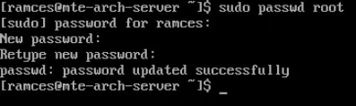Quy trình thay đổi mật khẩu root bằng sudo.