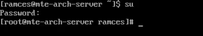 Lệnh su kiểm tra xem mật khẩu root đã được thay đổi bình thường chưa.