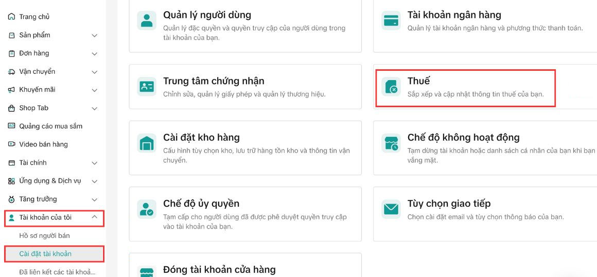 Đăng ký TikTok tax code trên máy tính