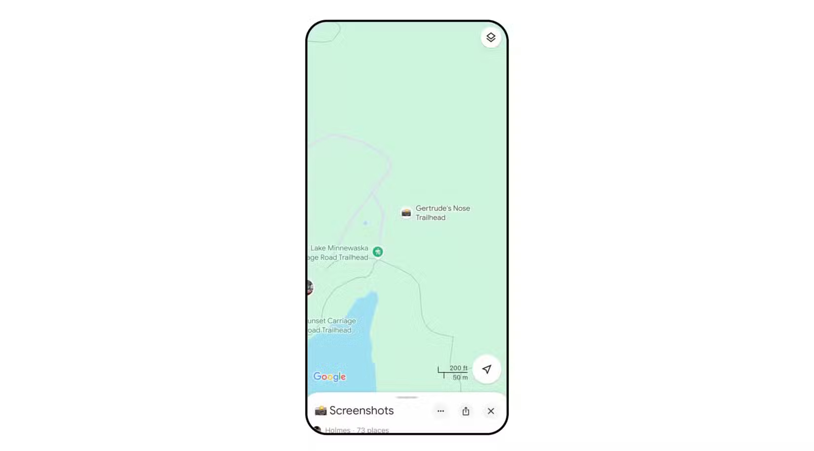 Gertude Nose Trailhead trên Google Maps với biểu tượng camera