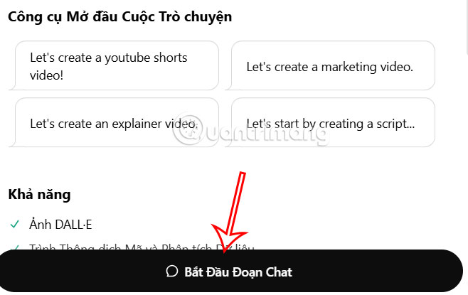 Tạo đoạn chat video AI trên ChatGPT