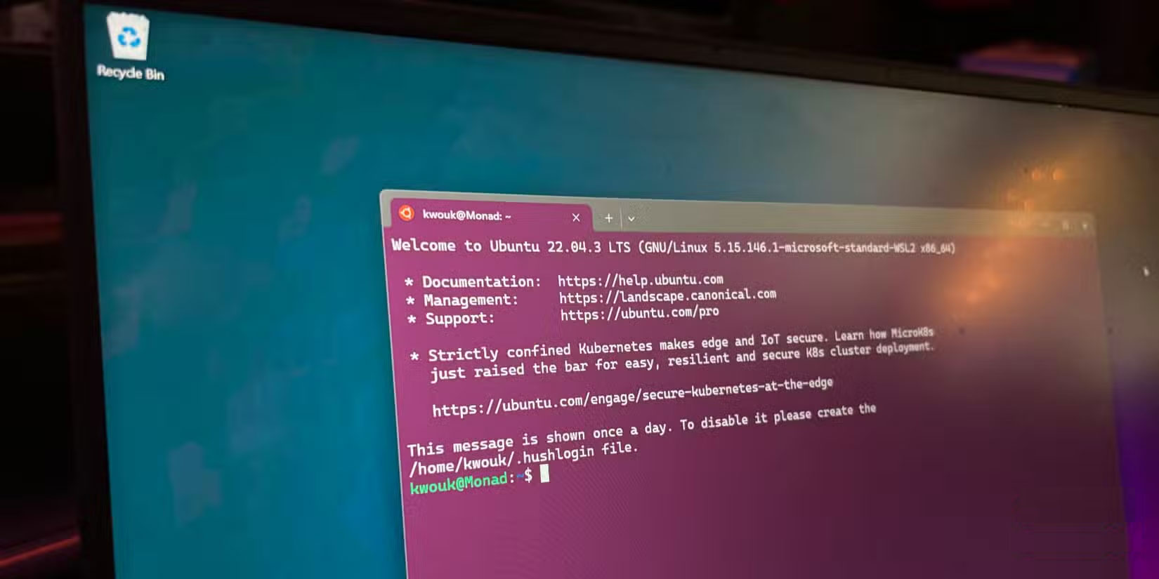 Ubuntu chạy qua Windows Subsystem for Linux