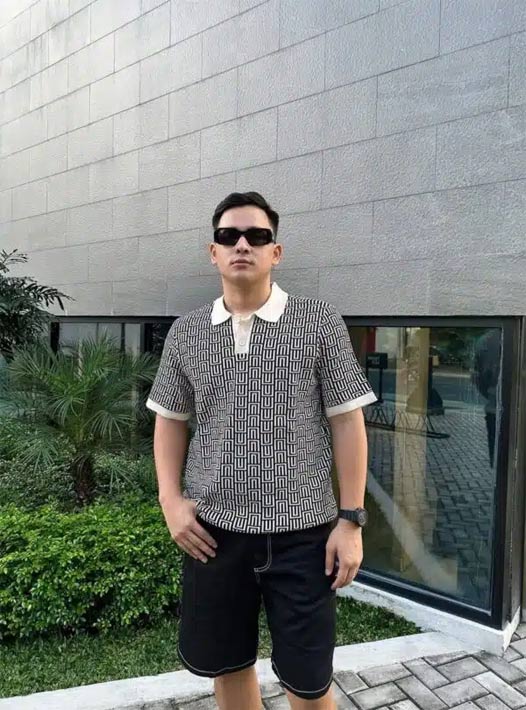 Quần short denim + Áo polo