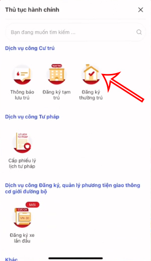 Đăng ký thường trú VNeID